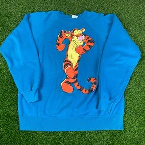 Tigger Winnie The Pooh Disney Vintage Sweatshirt Crewneck Blue Made USA
